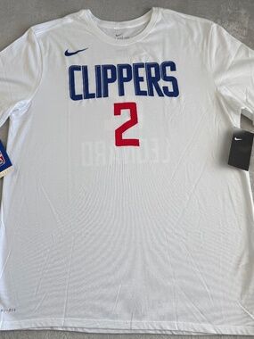 Nike Dri-Fit Nike Tee Los Angeles Clippers Kawhi Leonard Mens T-Shirt XL White